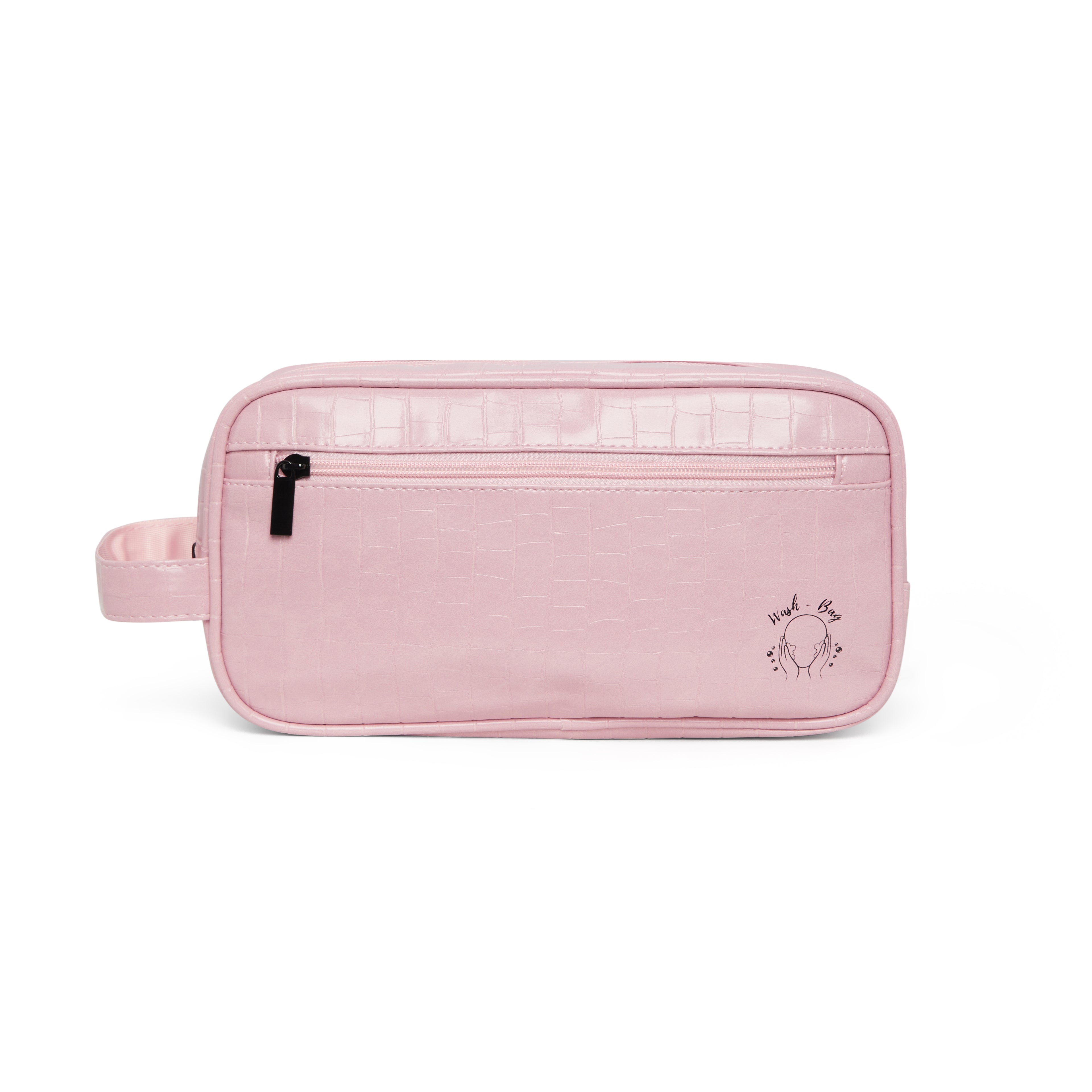 Premium Croc-Texture Travel Wash Bag