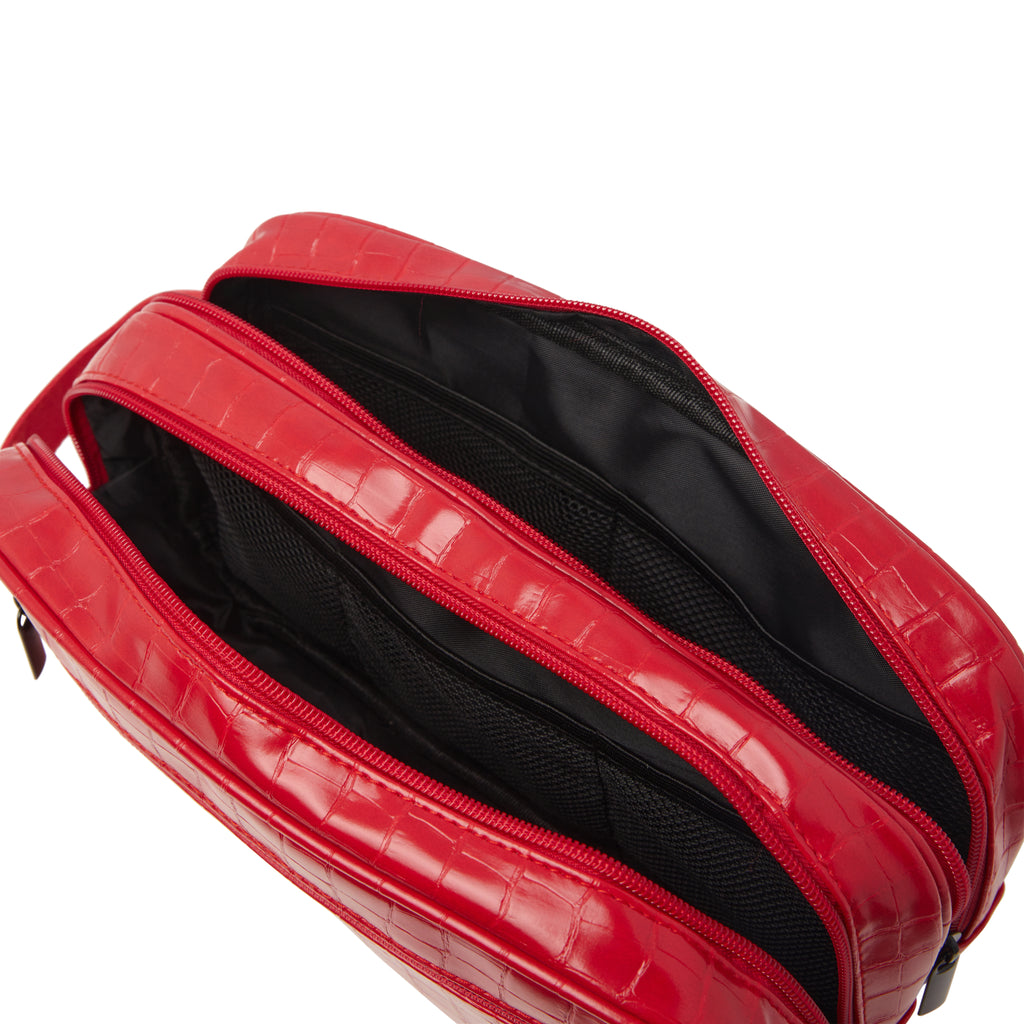 Premium Croc-Texture Travel Wash Bag